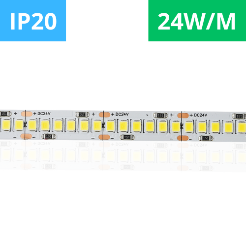 Ruban LED Haute Luminosité 18W/m 280 LED/m IP20 5m - Blanc Chaud 3000K | Leroy Merlin