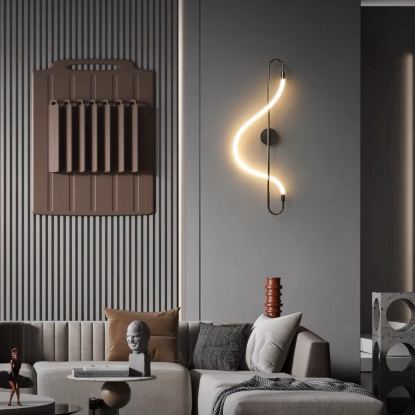 Plafoniera Applique a Muro:9006. LED Alluminio in forma di nota musicale