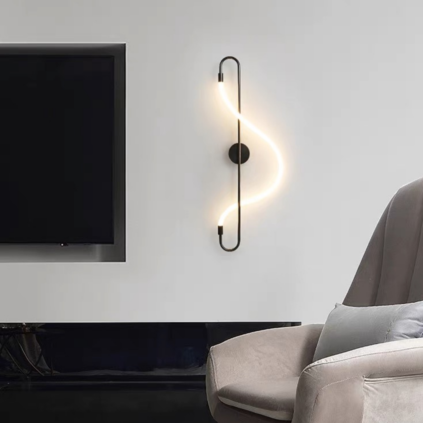 Plafoniera Applique a Muro:9006. LED Alluminio in forma di nota musicale