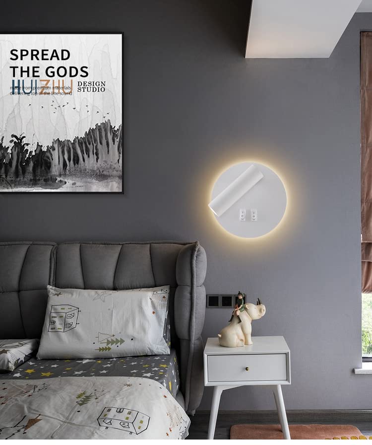 NUOVA GERMANY 3+7W LED Lampada da lettura luce di lettura Bianca Lampada da comodino per la lettura a letto,orientabile pieghevole, luce notturna in alluminio 930lumen
