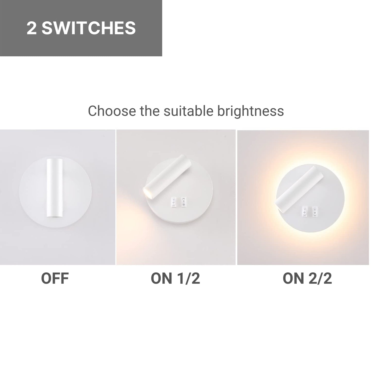 NUOVA GERMANY 3+7W LED Lampada da lettura luce di lettura Bianca Lampada da comodino per la lettura a letto,orientabile pieghevole, luce notturna in alluminio 930lumen