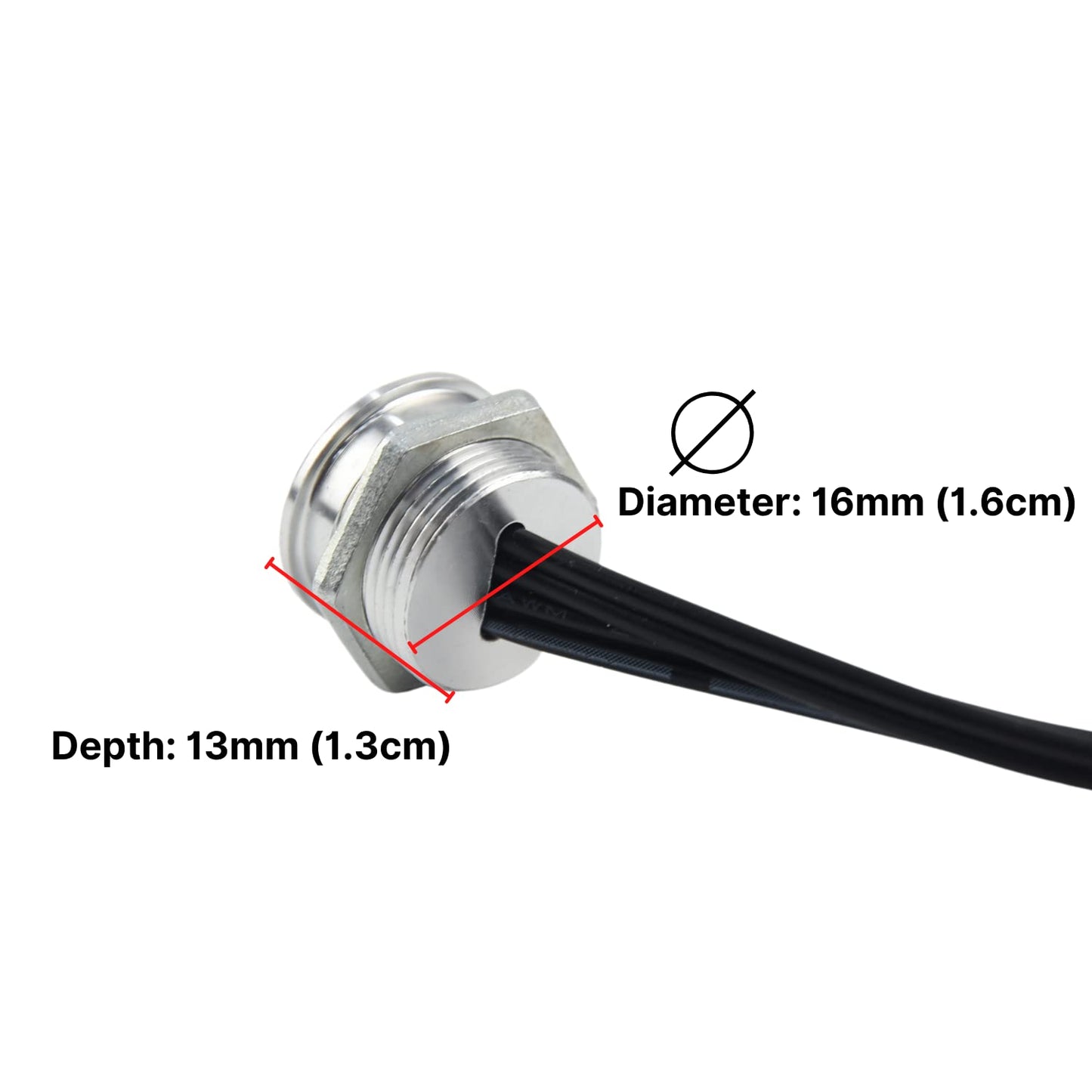 NUOVA GERMANY Interruttore Led Dimmer Touch Da Incasso Colore Acciaio Metallo 5V 12V 24V 3A Con Cavo DC JACK Strip Strisce LED Dimmerabile con indicatore LED Arancione, Massima carica 3A (5 Pezzi)