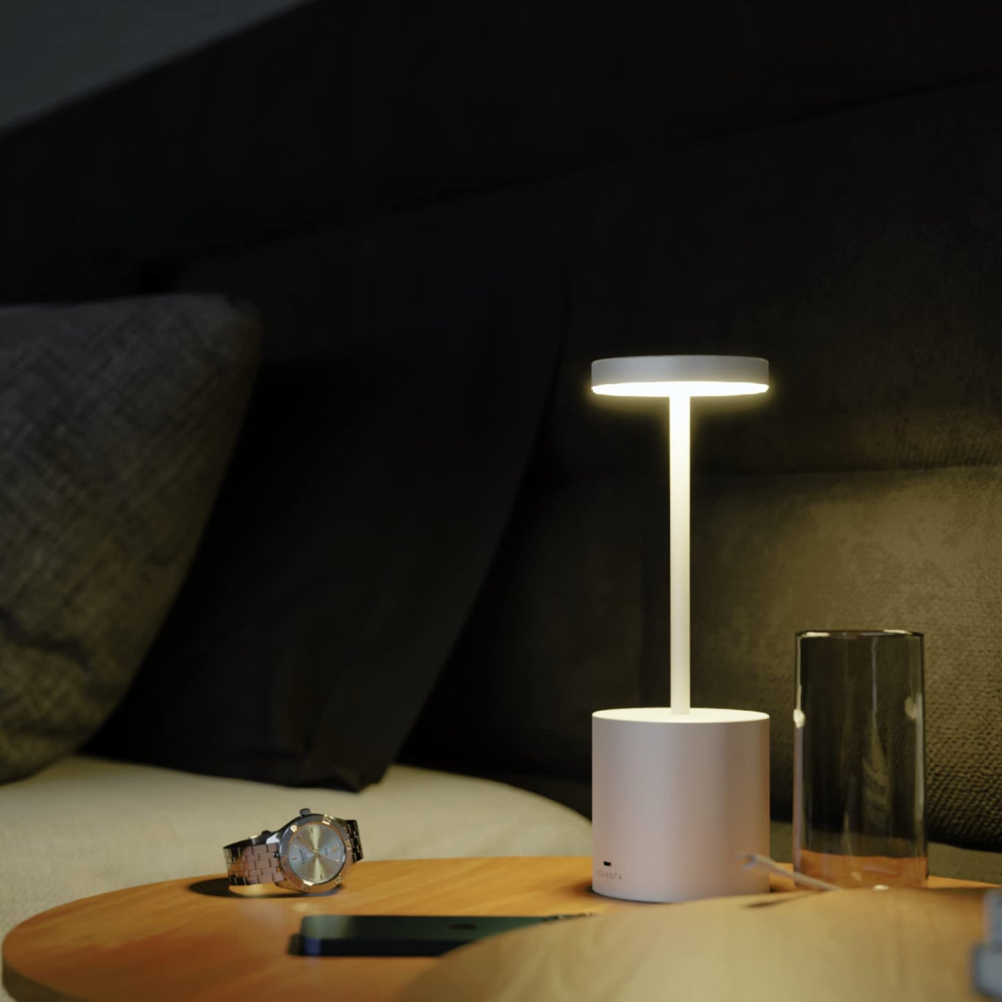 NOVANTA LIGHTING Lampada da Tavolo Ricaricabile Senza Fili in Metallo