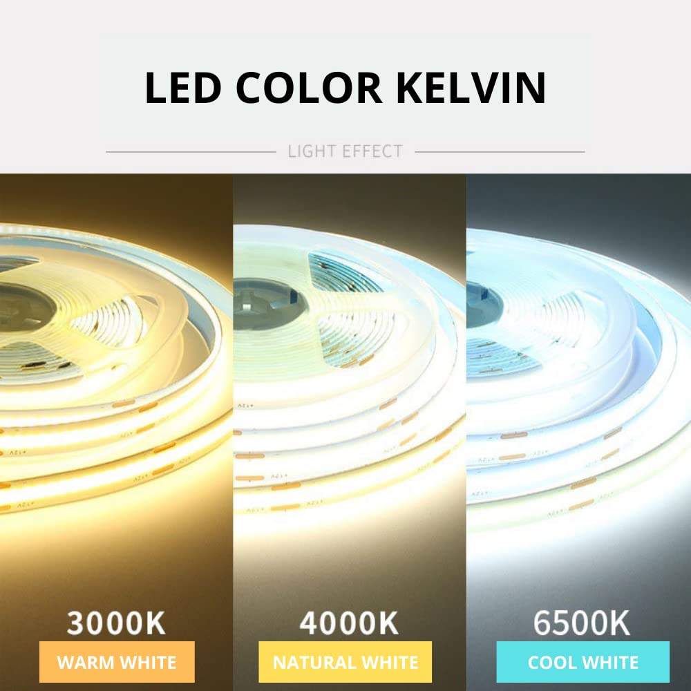5 Metri Strip LED COB 24V 11W/M CRI 95> Alta luminosità