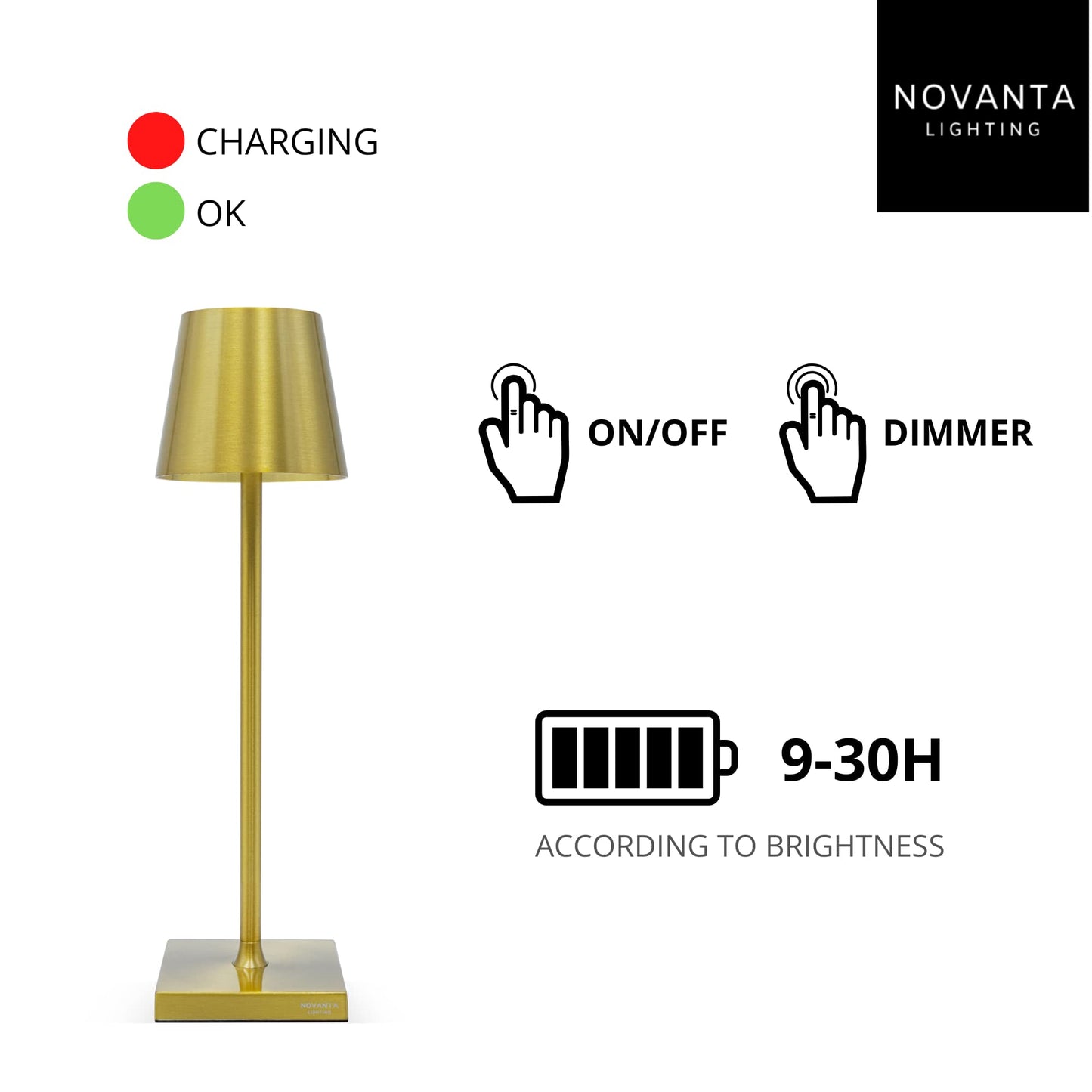 NOVANTA LIGHTING - Lampada da Tavolo LED in alluminio