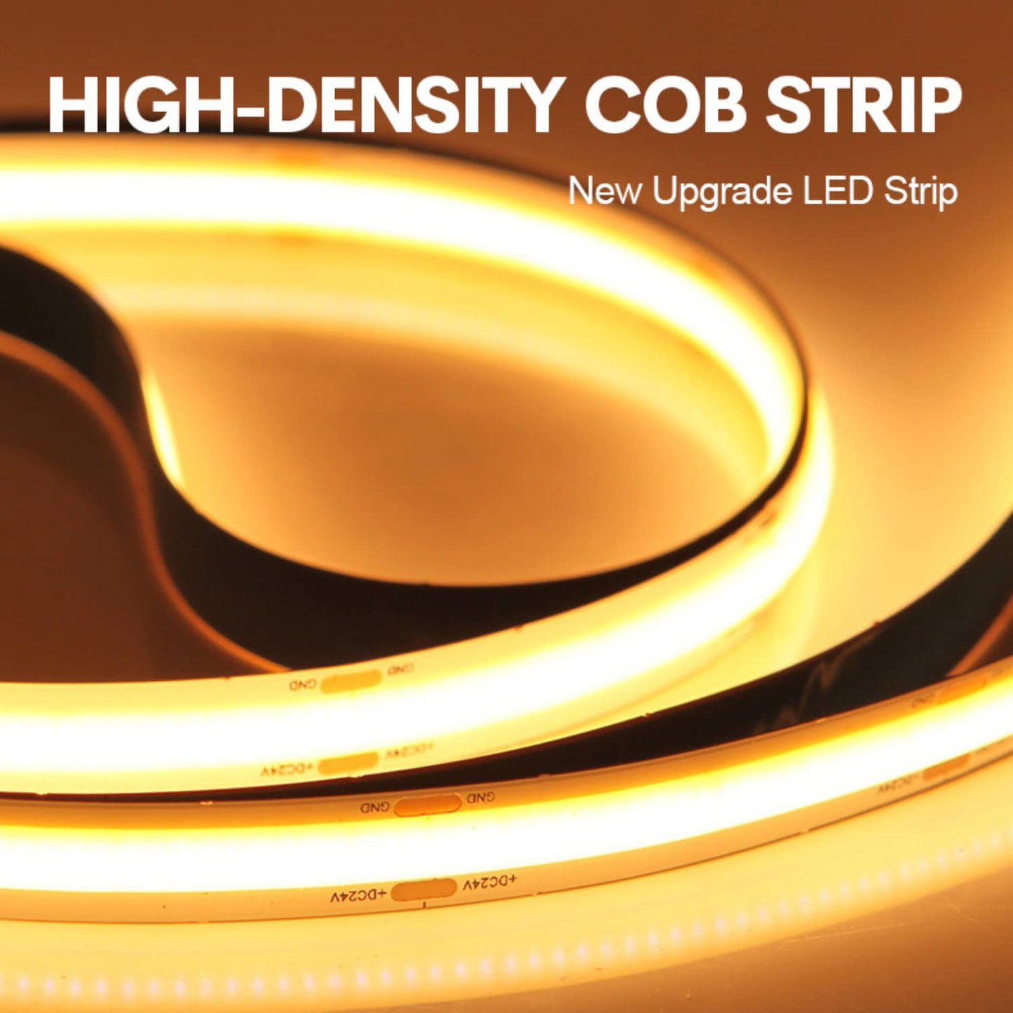 5 Metri Strip LED COB 24V 11W/M CRI 95> Alta luminosità