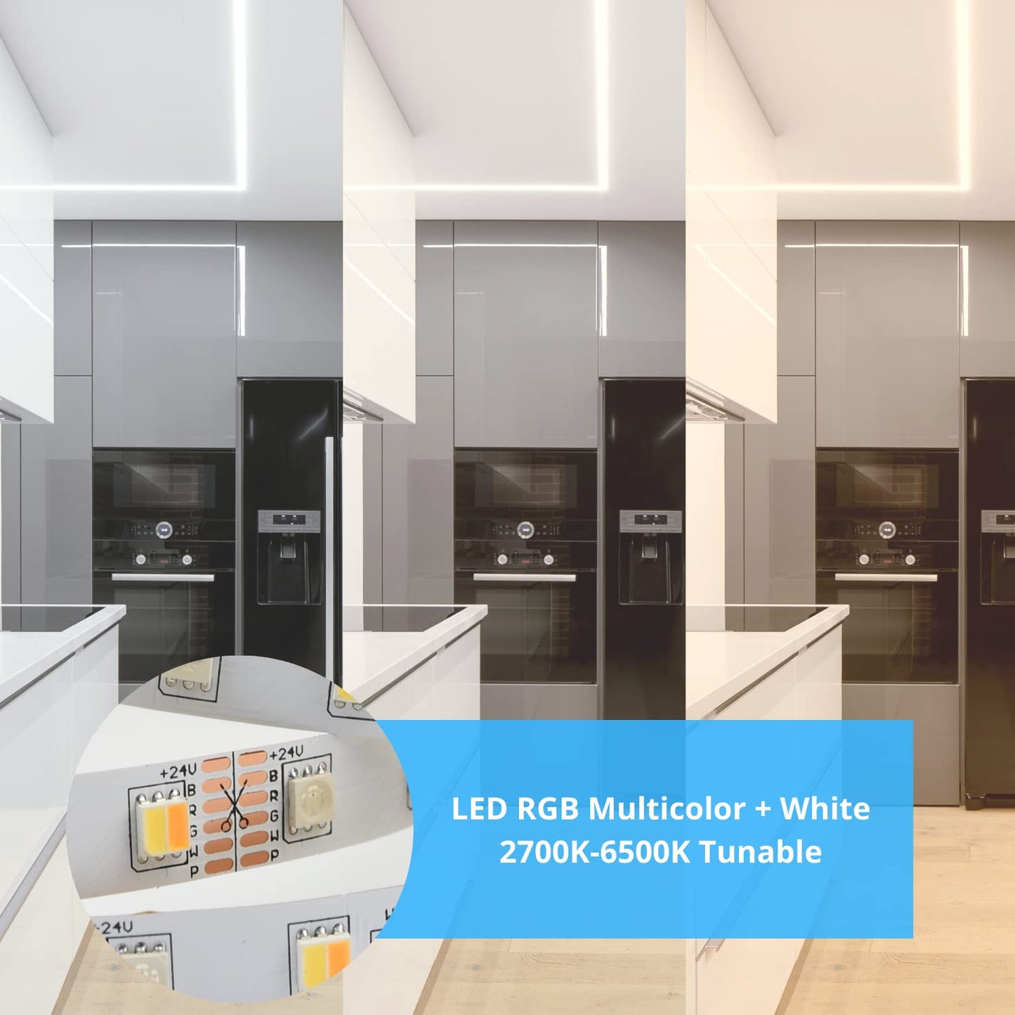 5050 RGBW RGB+Bianco Freddo (6000K) 4 colori in 1 LED 5M 60 LEDs / m