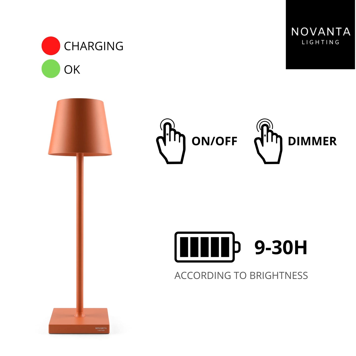 NOVANTA LIGHTING - Lampada da Tavolo LED in alluminio