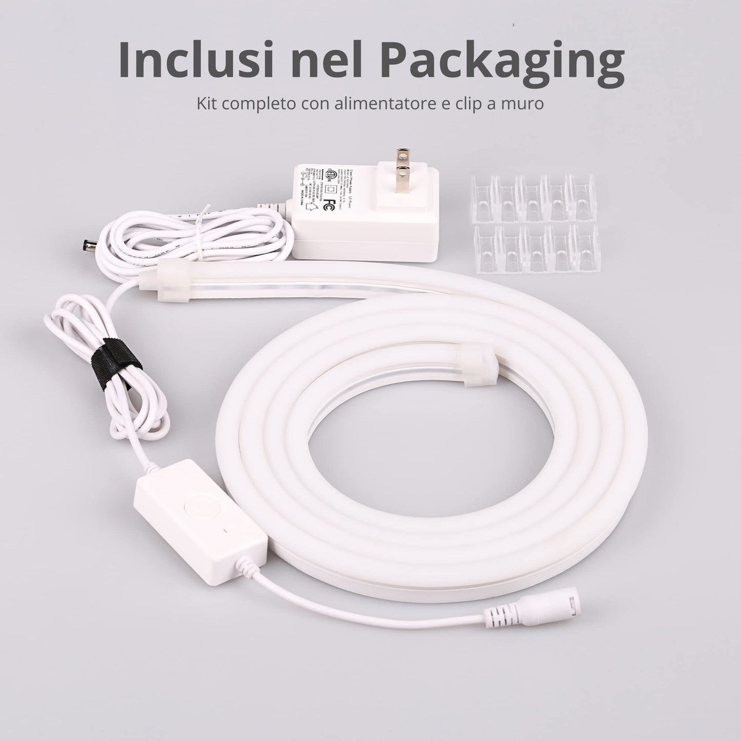 NUOVA GERMANY Luci Neon, RGB-IC with Music Sync, Funziona con Alexa, Google Assistant, Luci gaming, 3 Metri Strisce LED per Camera da letto Soggiorno Decorazioni, Presa EU (Non Supporta 5G WiFi)