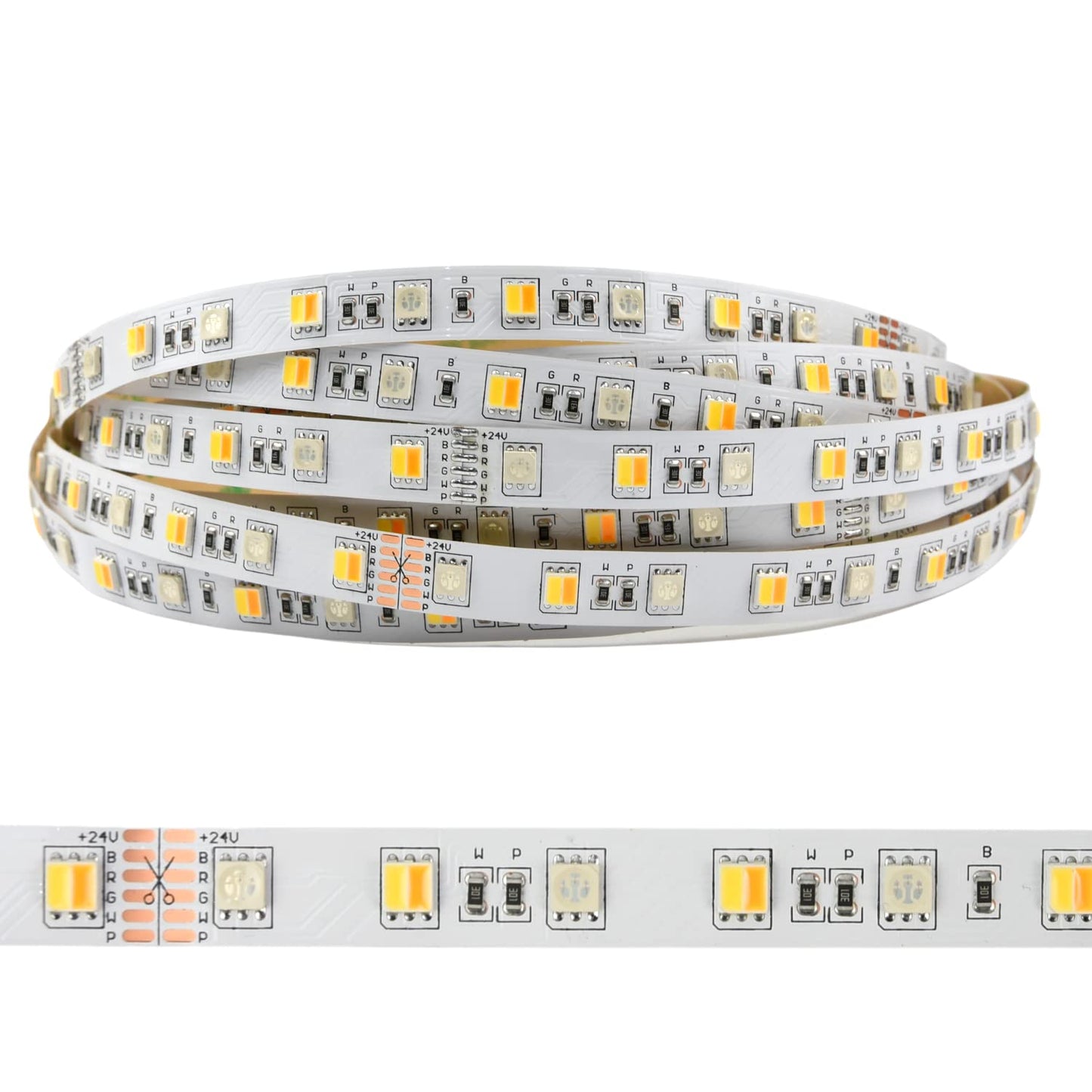 5050 RGBW RGB+Bianco Freddo (6000K) 4 colori in 1 LED 5M 60 LEDs / m