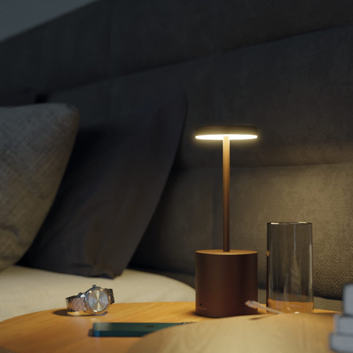 NOVANTA LIGHTING Lampada da Tavolo Ricaricabile Senza Fili in Metallo