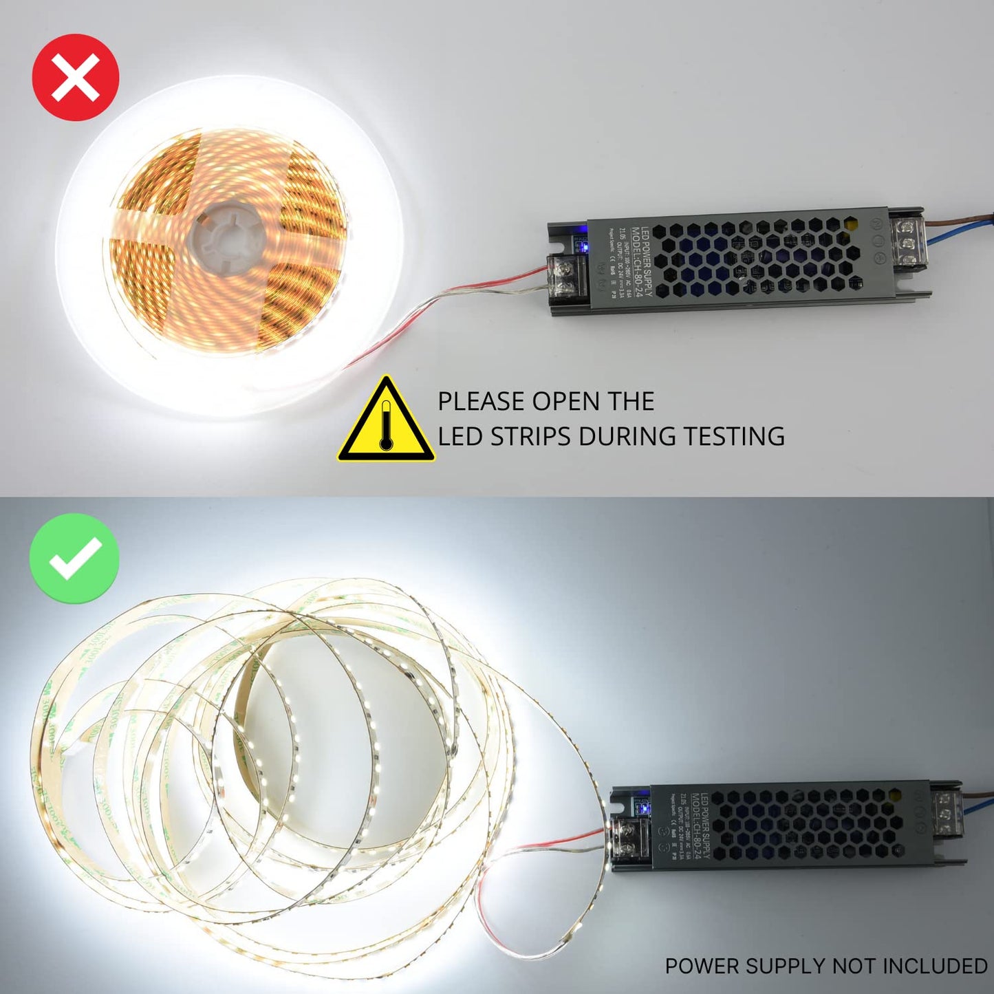 PRO Strip LED Alta Luminosita 5M, Striscia Nastro 140W, 24V 24/M 2520Lm/m