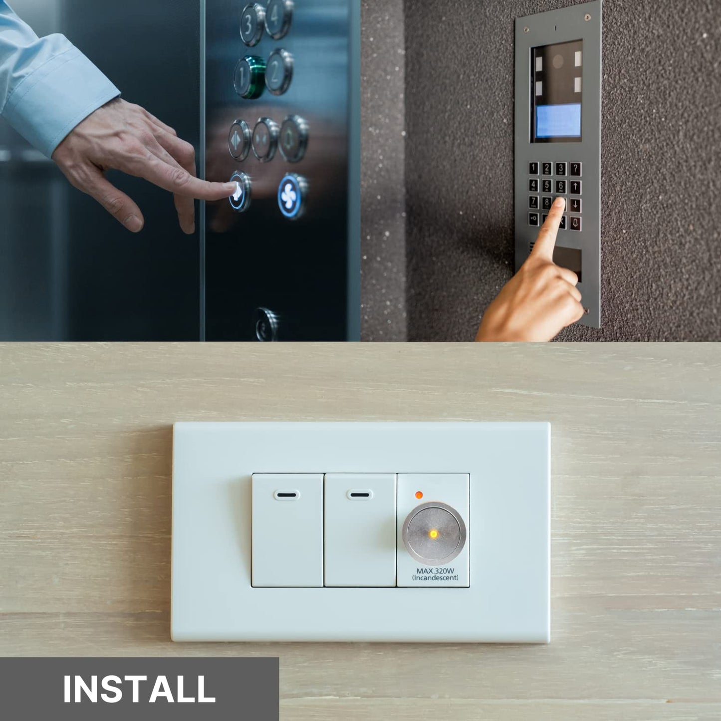 NUOVA GERMANY Interruttore Led Dimmer Touch Da Incasso Colore Acciaio Metallo 5V 12V 24V 3A Con Cavo DC JACK Strip Strisce LED Dimmerabile con indicatore LED Arancione, Massima carica 3A (5 Pezzi)
