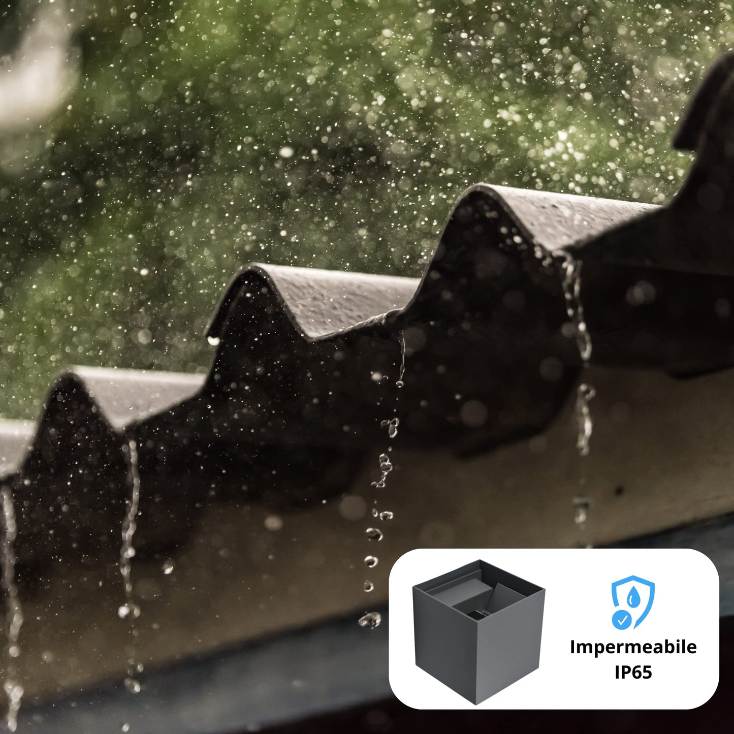 Applique Cubo a LED IP65 per interno/esterno 12W Regolabile 1000lumen Moderno Alluminio
