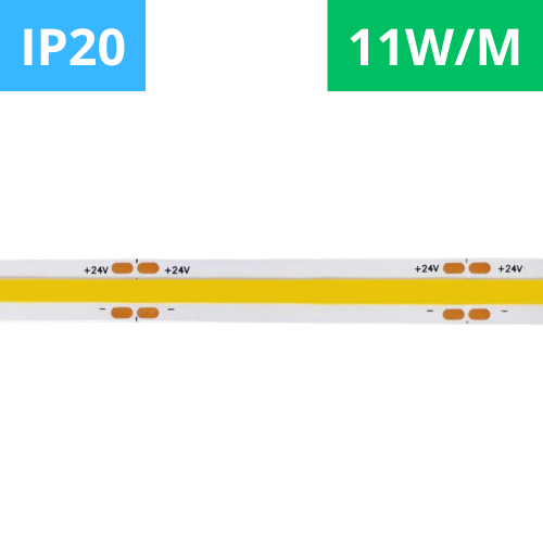 5 Metri Strip LED COB 24V 11W/M CRI 95> Alta luminosità