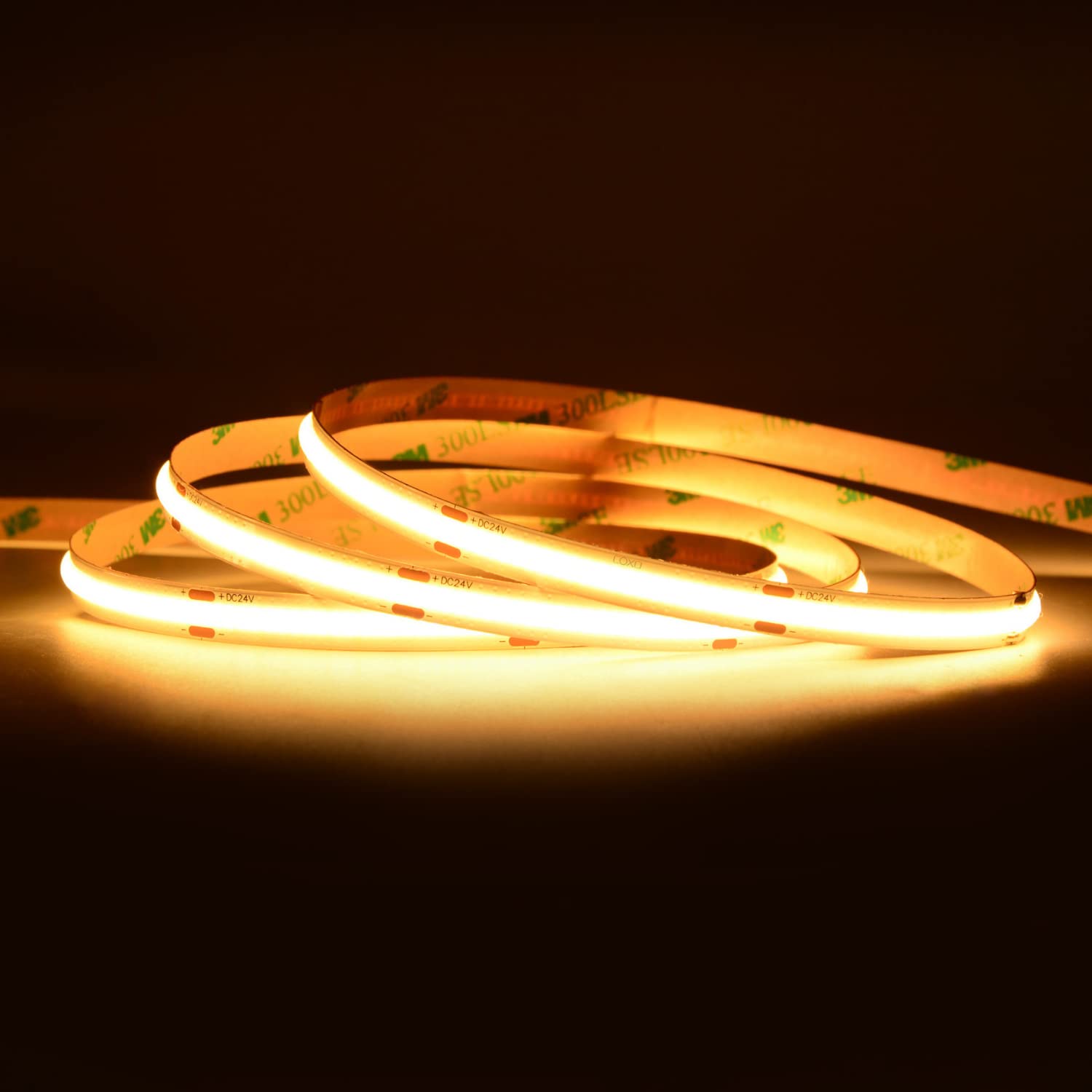 Striscia LED COB 24V Bianco Freddo 4000K Con Adesivo 3M VHB - Tagliabile E Dimmerabile, Alta Densità 4800 Chip/10m (Alimentatore Escluso)