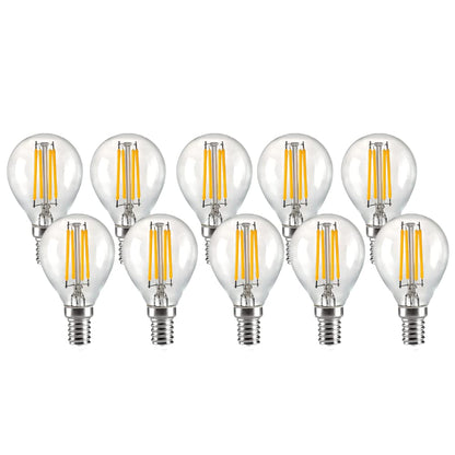NUOVA GERMANY Filamento LED E14, 4W Equivalenti a 40W, 400Lm, 3000K Luce Calda, Mini Globo G45 Stile Vintage, Non Dimmerabile, Confezione da 10 Pezzi