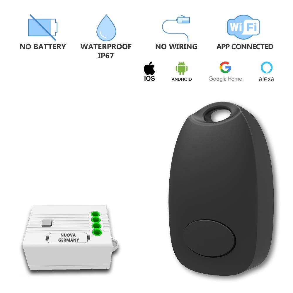 Nuova Germany Interruttore Luce On/Off Wireless Energia Cinetica Senza Batteria, Senza Fili + Ricevitore a relè 10A WiFi, APP (Telecomando Energia Cinetica - Relè Wifi)