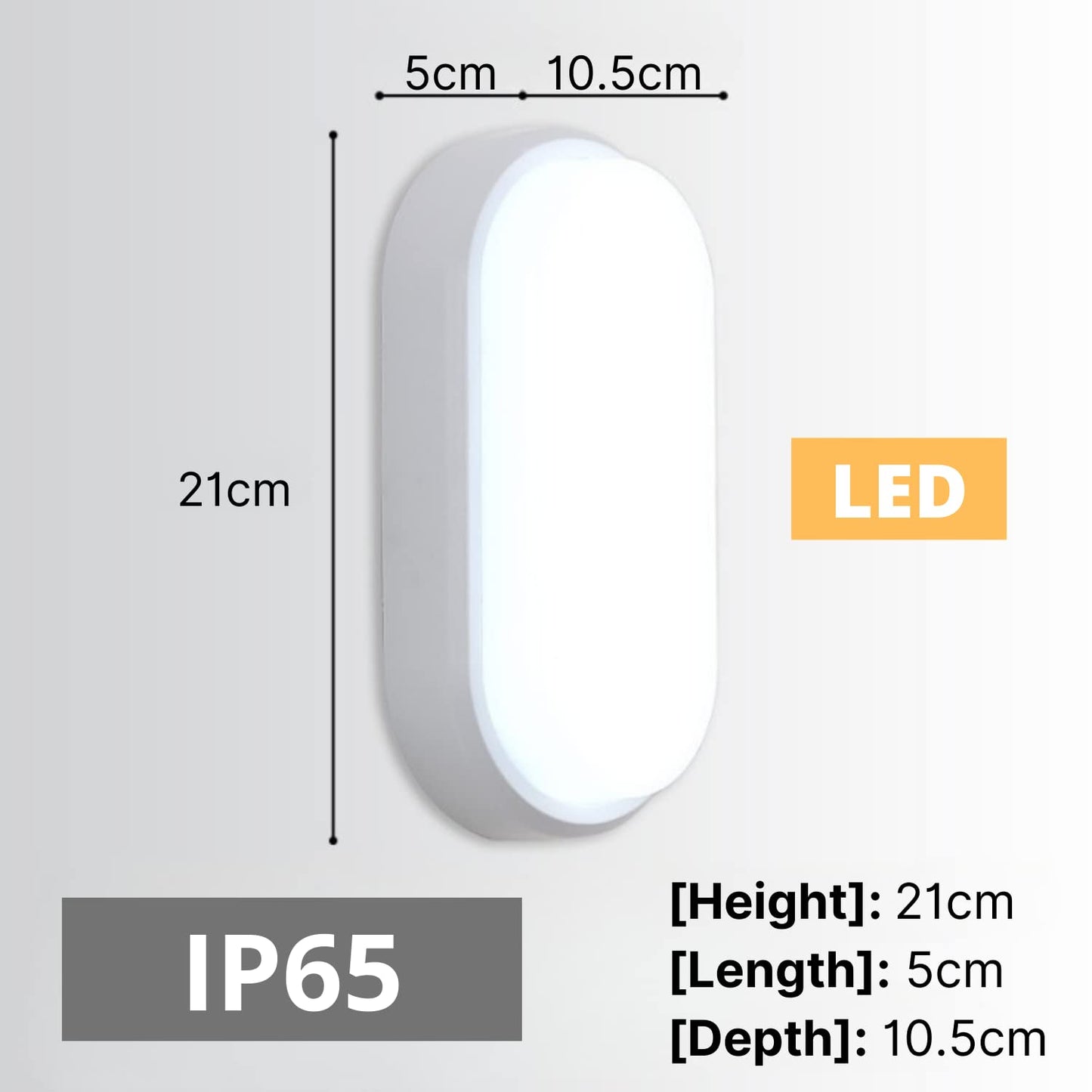 NUOVA GERMANY Plafoniera Applique Ovale LED Interno ed Esterno IP65 15W 1350Lumen Impermeabile