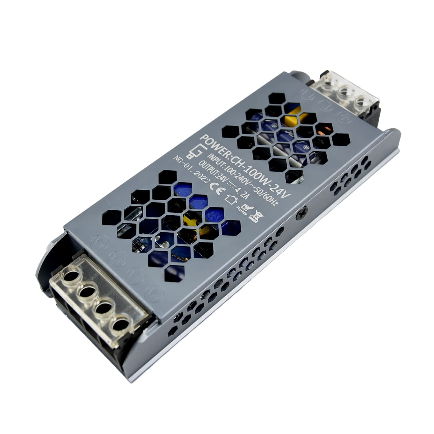Trade-Shop Alimentatore Universale 12V 2A – Spina 5,5x2,1 Mm – 100-240V – Lunghezza 1,2 M – Sostituisce RS-AB02J00