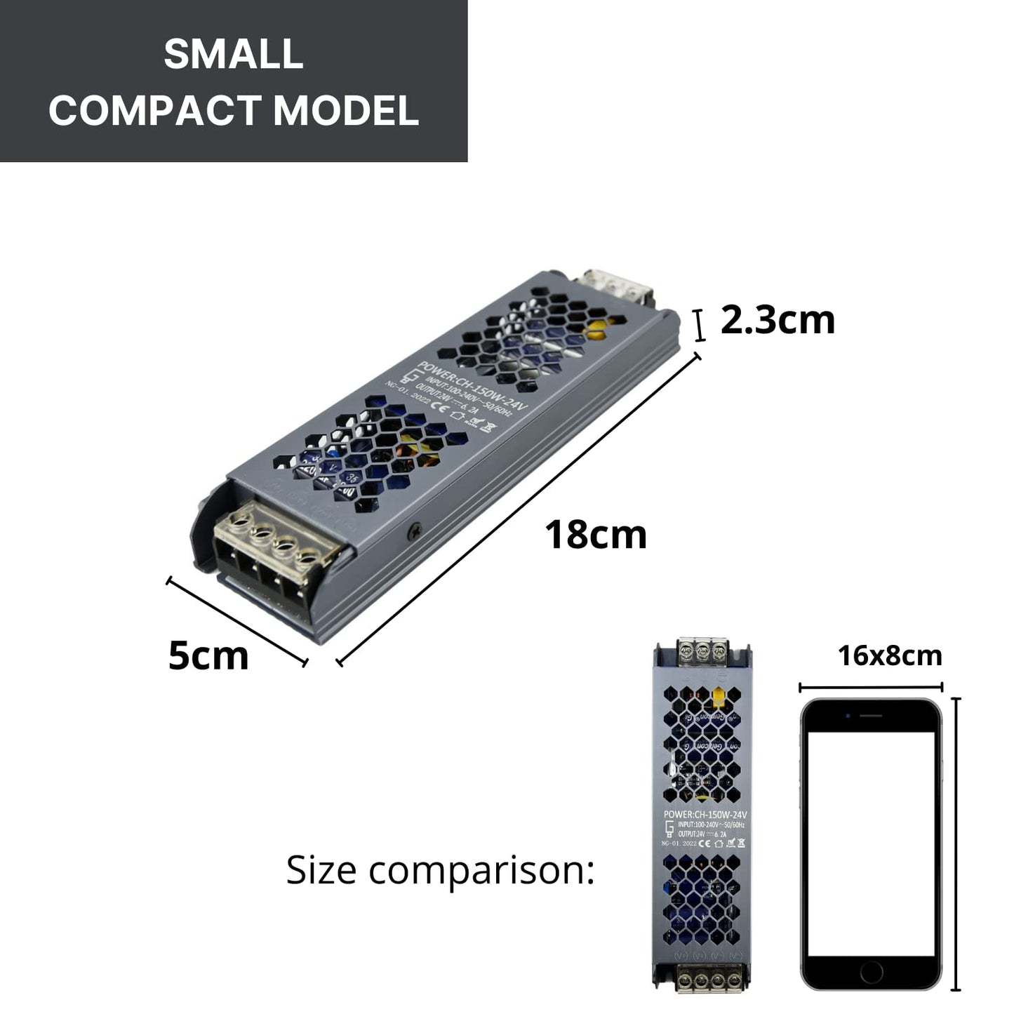 NUOVA GERMANY Alimentatore Professionale 1.8A DC 24V Striscia Led Trasformatore Ampere Stabilizzato AC110/220V Ultra sottile