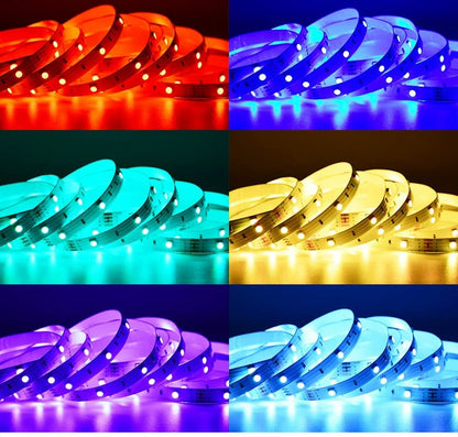 NUOVA GERMANY Striscia LED RGB 10M, Strisce LED con Telecomando con 16 Cambi di Colore, Dimmerabile 4 modalità per la Casa, Camera da Letto,TV,Decorazioni per Mobili,Feste,12V