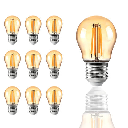 NUOVA GERMANY Filamento LED E27, 4W Equivalenti a 40W, 400Lm, 2300K Luce Calda,G45 Stile Vintage, Non Dimmerabile, Confezione da 10 Pezzi
