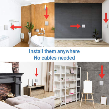 Nuova Germany Interruttore Luce On/Off Wireless Energia Cinetica Senza Batteria, Senza Fili + Ricevitore a relè 10A WiFi, APP (Argento)