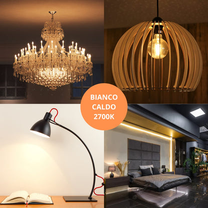 NUOVA GERMANY Filamento LED E14, 4W Equivalenti a 40W, 400Lm, 3000K Luce Calda, Mini Globo G45 Stile Vintage, Non Dimmerabile, Confezione da 10 Pezzi