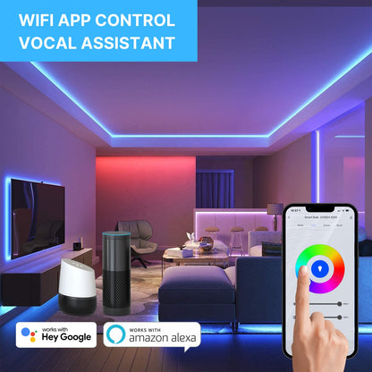 NUOVA GERMANY Striscia LED RGB 10M, Strisce LED con Telecomando con 16 Cambi di Colore, Dimmerabile 4 modalità per la Casa, Camera da Letto,TV,Decorazioni per Mobili,Feste,12V