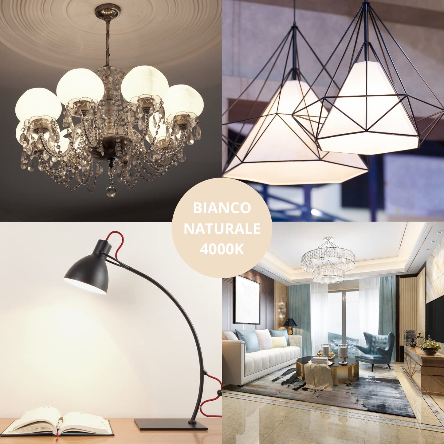 NUOVA GERMANY Filamento LED E14, 4W Equivalenti a 40W, 400Lm, 3000K Luce Calda, Mini Globo G45 Stile Vintage, Non Dimmerabile, Confezione da 10 Pezzi