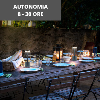NOVANTA LIGHTING Lampada da Tavolo Ricaricabile Senza Fili in Metallo
